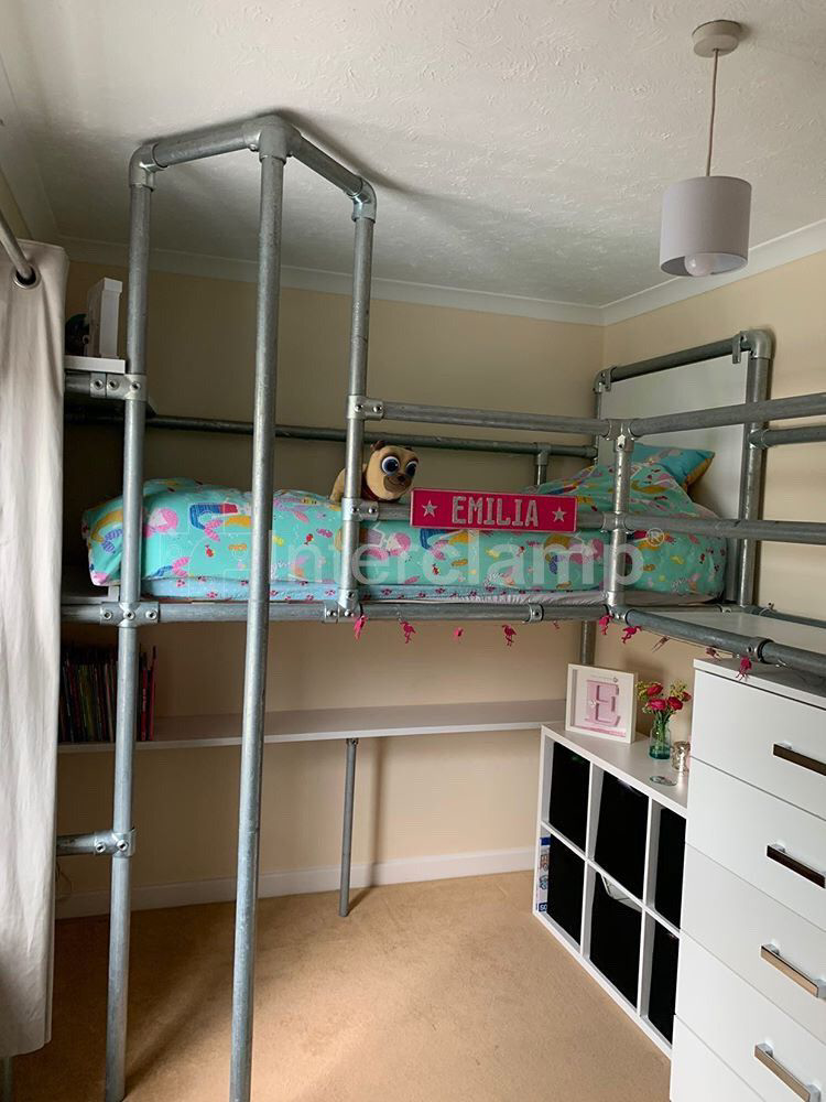 Children's bunk bed complete with firemans pole built with Interclamp fittings